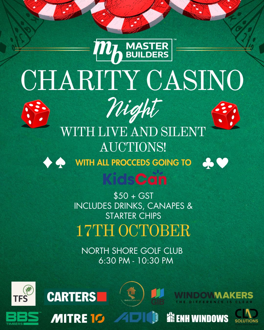Master Builders Charity Casino Night Supporting KidsCan!